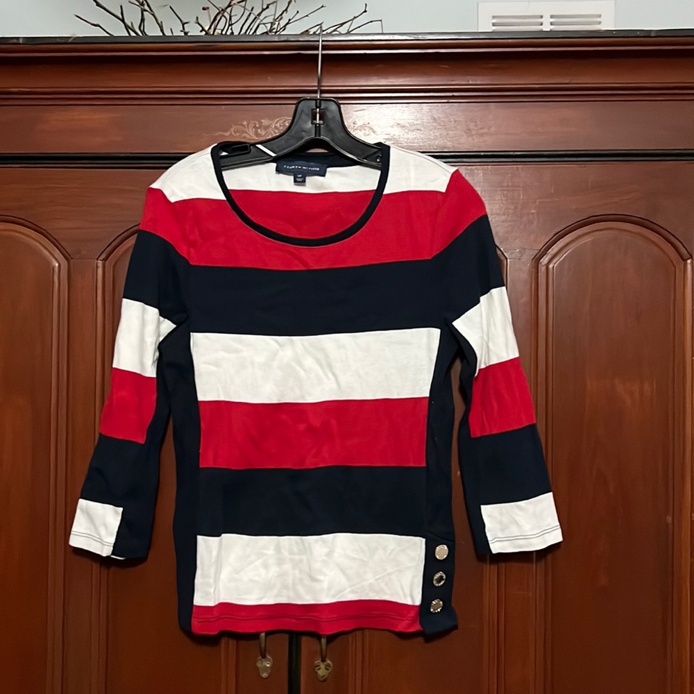 Tommy Hilfiger Pullover Multi Color Striped Sweater Size SP